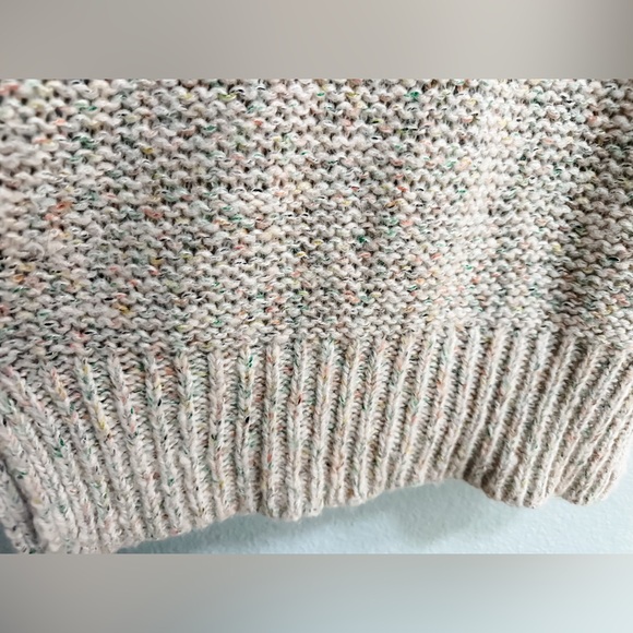 Kaisley Large Cozy Cream Long Sleeve Knit Sweater Zipper Back - Picture 6 of 8